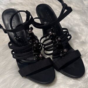 Karl Lagerfeld Black Embellished Heels